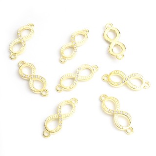 Set 10 Mặt Vòng cổ Hợp Kim May Mắn Số 8 Hình Vô Cực Đính Đá Thủ Công Dành Cho Nam Nữ