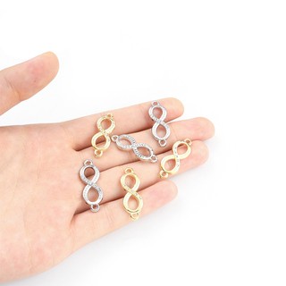 Set 10 Mặt Vòng cổ Hợp Kim May Mắn Số 8 Hình Vô Cực Đính Đá Thủ Công Dành Cho Nam Nữ