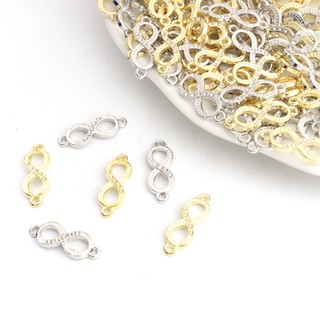 Set 10 Mặt Vòng cổ Hợp Kim May Mắn Số 8 Hình Vô Cực Đính Đá Thủ Công Dành Cho Nam Nữ