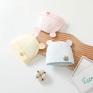 De Mũ cotton Nhẹ In Họa Tiết Tai Gấu Bằng cotton Cho Bé Sơ Sinh