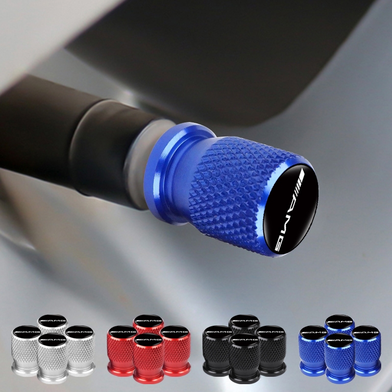 Bộ 4 Nắp Van Bánh Xe Hơi 3D Chống Rò Rỉ Cho Mercedes Benz AMG GLC GLE CLA GLA W205 W211 W213