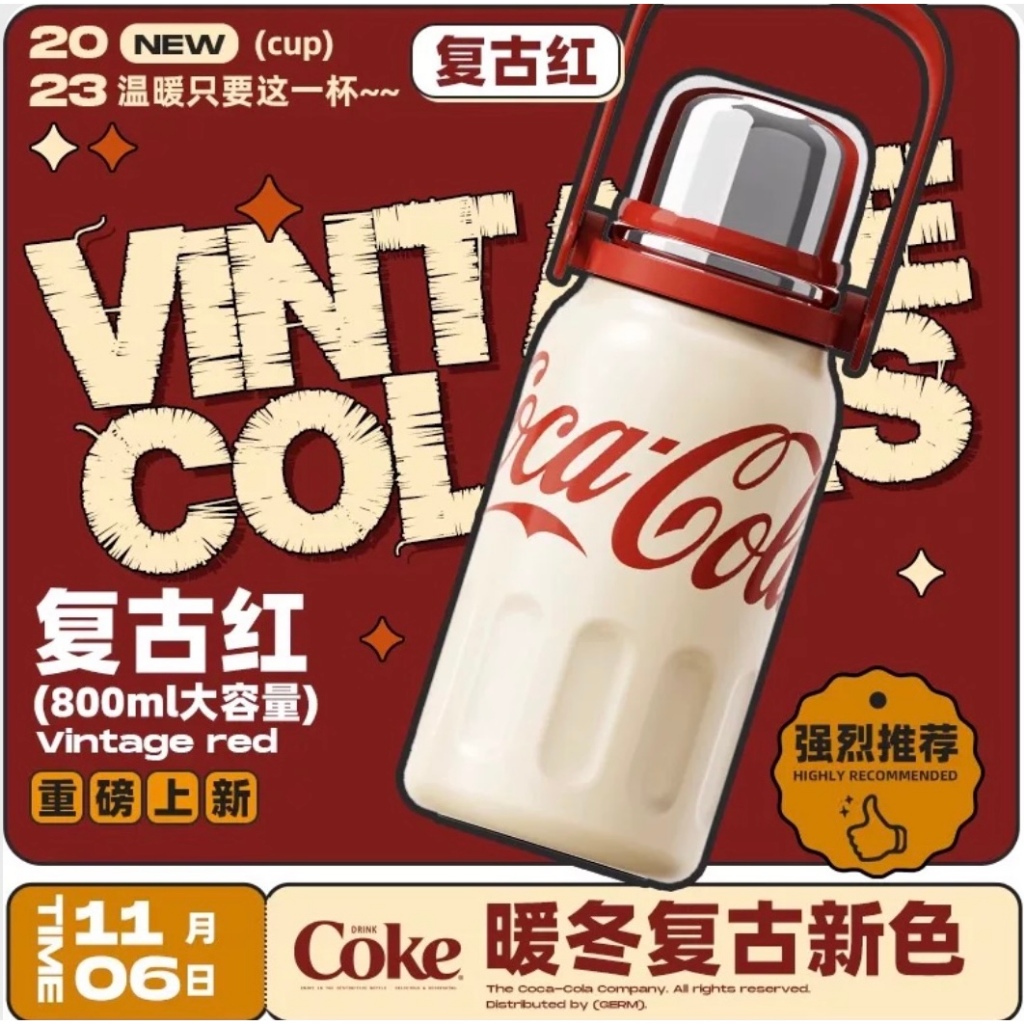 Ảnh Insulated cup Germ capacity 800ml 316 grade stainless steel material Coca Cola Co branded sports Cup 1