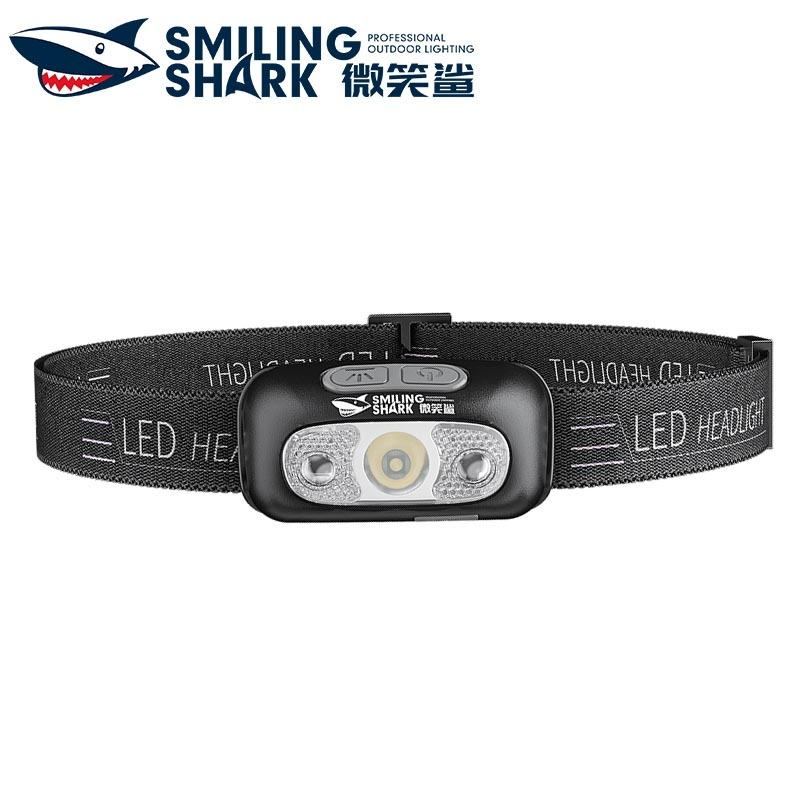 Smilingshark TD0140 đèn pin đội đầu siêu sáng cảm biến có thể sạc lại 3 chế độ nhẹ không thấm nước cho công việc câu cá cắm trại leo núi leo núi