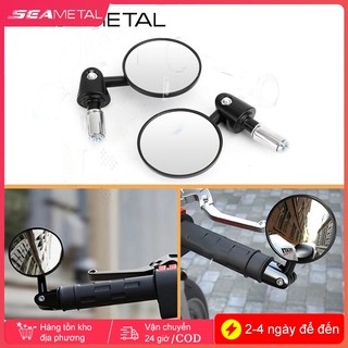 Gương xe máy SEAMETAL hình tròn 16mm gắn tay lái có thể điều chỉnh