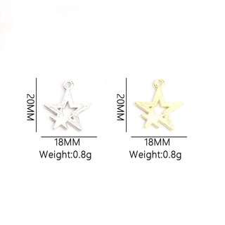 Set 15 Mặt Vòng cổ Hình Ngôi Sao Năm Cánh Bằng Hợp Kim Thời Trang diy