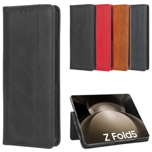 Ốp Lật Sang Trọng Cho Samsung Galaxy Z Fold 2 3 4 5 6 7 Vỏ Da PU Lật Tự Động Đóng Ví Khe Cắm Thẻ
