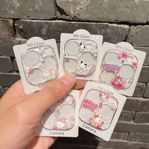 Vỏ ống kính máy ảnh bảo vệ thích hợp cho phim ống kính hoạt hình IP17 16 15 Promax, phim máy ảnh iPhone 14, phim kính cường lực hoạt hình dễ thương 13 / 11, độ phân giải cao và tra