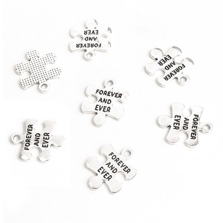 Bộ 10 Mặt Vòng cổ Hình Mảnh Ghép Khắc Chữ forever and ever