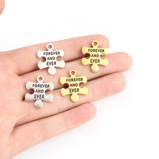 Bộ 10 Mặt Vòng cổ Hình Mảnh Ghép Khắc Chữ forever and ever