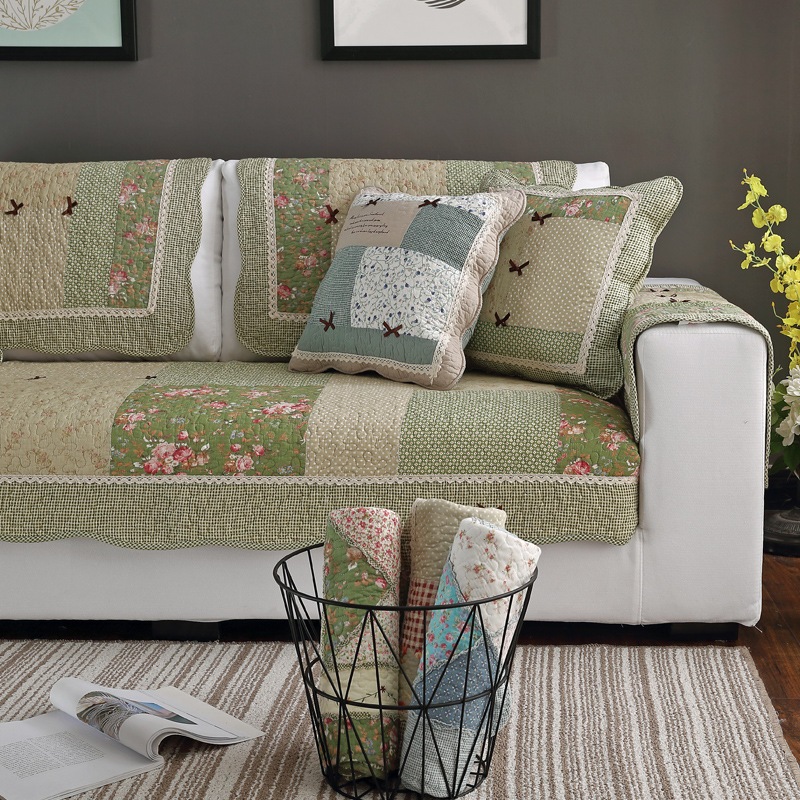 Đệm Lót Ghế sofa Vải cotton Hai Màu Hình Chữ l 123 Thanh