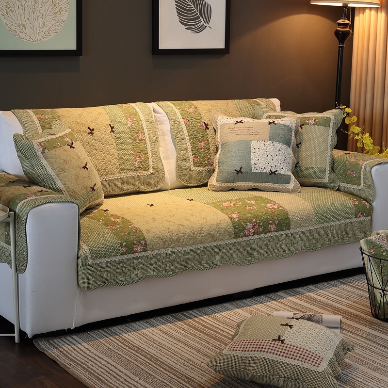 Đệm Lót Ghế sofa Vải cotton Hai Màu Hình Chữ l 123 Thanh