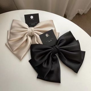 Kẹp Tóc Nơ Ba Lớp Bằng Vải satin Cao Cấp Phong Cách Hàn Quốc Thanh Lịch Dễ Phối Đồ Dành Cho Nữ