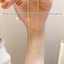 Lắc chân titan không gỉ mạ vàng 18k thiết kế 3 hình trái tim nhỏ xinh xắn phong cách trẻ trung dành cho nữ