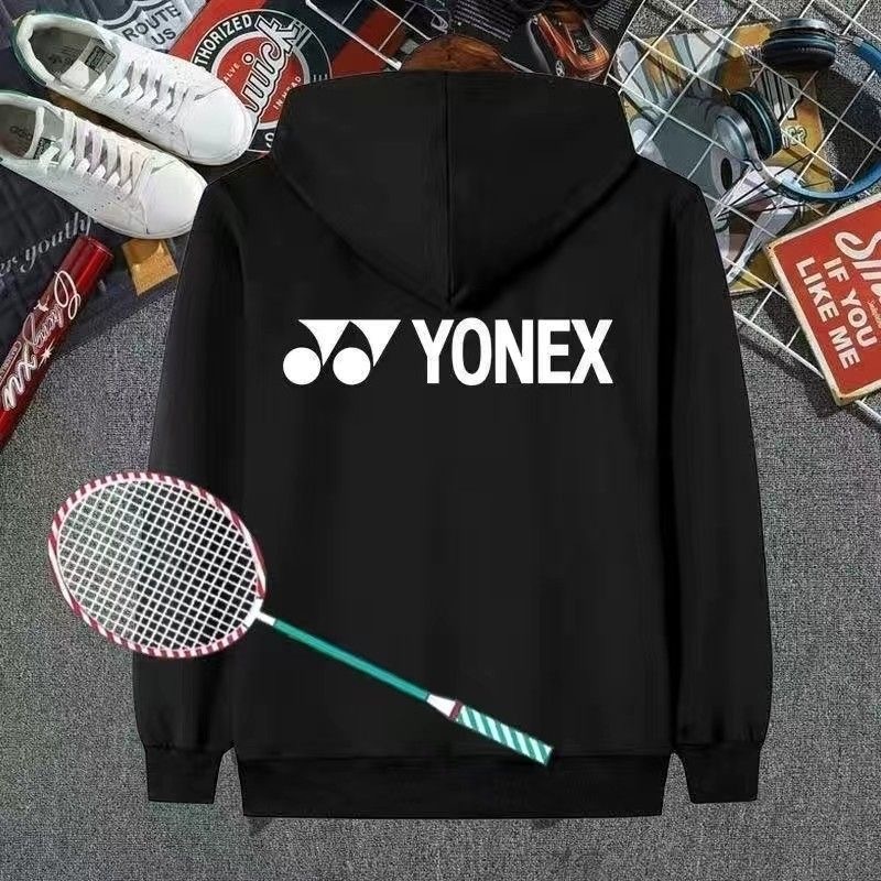 Yonex Áo Khoác Thể Thao Có Mũ Trùm Bằng Vải cotton Và Nhung Thời Trang Thu Đông Cho Cặp Đôi