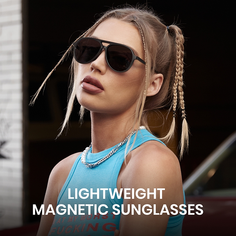 Cyxus Kính Mát 6 Trong 1 Từ Tính Phân Cực Chống Ánh Sáng Xanh UV400 Gọng Aviator TR90 Cho Nam Nữ Câu Cá Lái Xe P1207