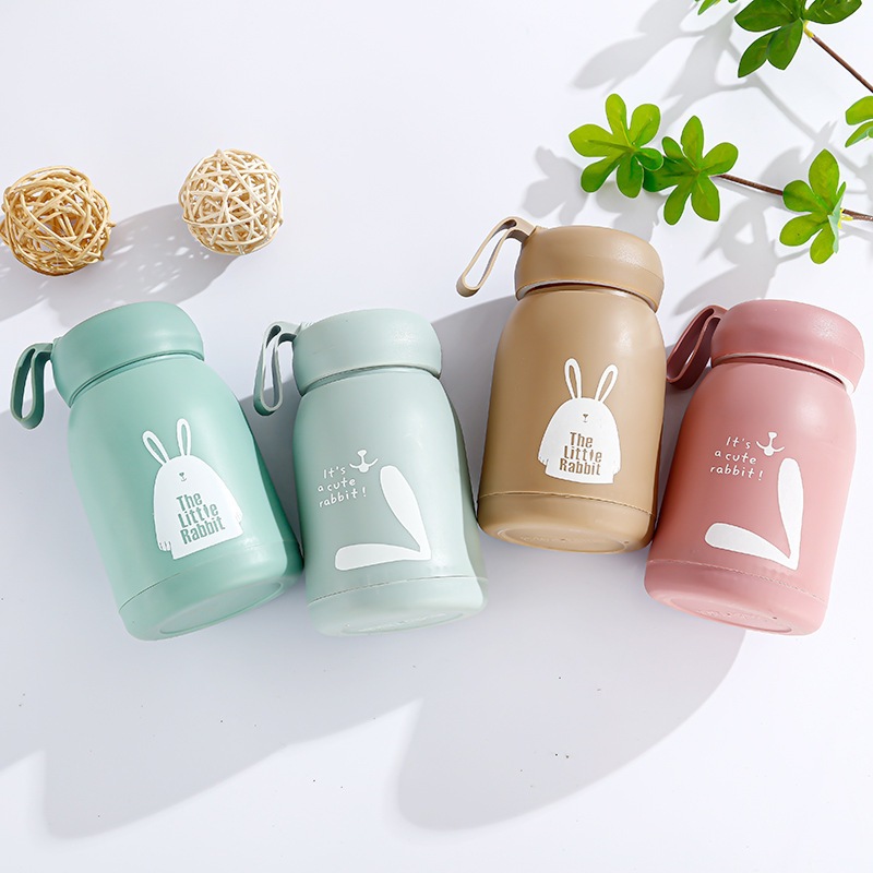 Bình nước giữ nhiệt hai lớp, lõi thuỷ tinh bọc nhựa, dung tích 330ml (bình  thỏ) | Shopee Việt Nam