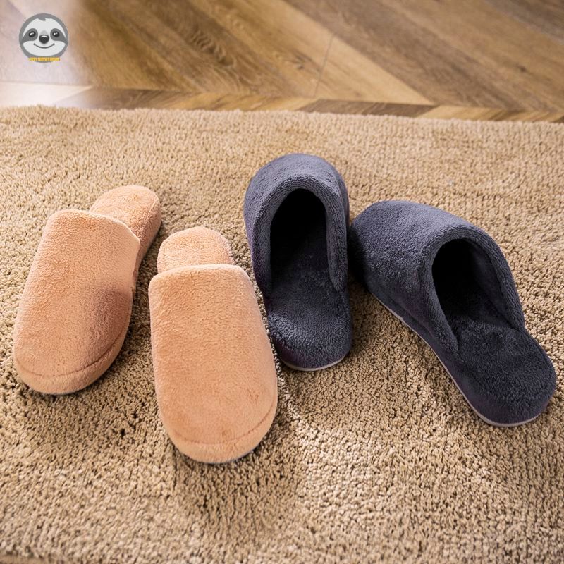 [Hàng có sẵn] Phong cách Muji Nhật Bản / Dép sang trọng / Dép ấm áp mùa thu đông / Dép chống nước im lặng / Dép đi trong nhà cặp đôi