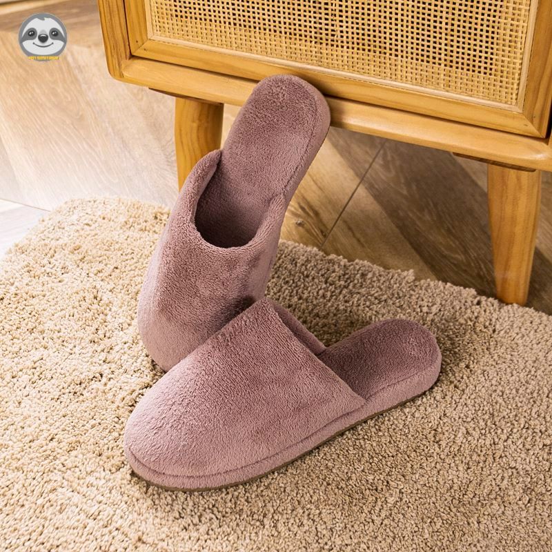 [Hàng có sẵn] Phong cách Muji Nhật Bản / Dép sang trọng / Dép ấm áp mùa thu đông / Dép chống nước im lặng / Dép đi trong nhà cặp đôi