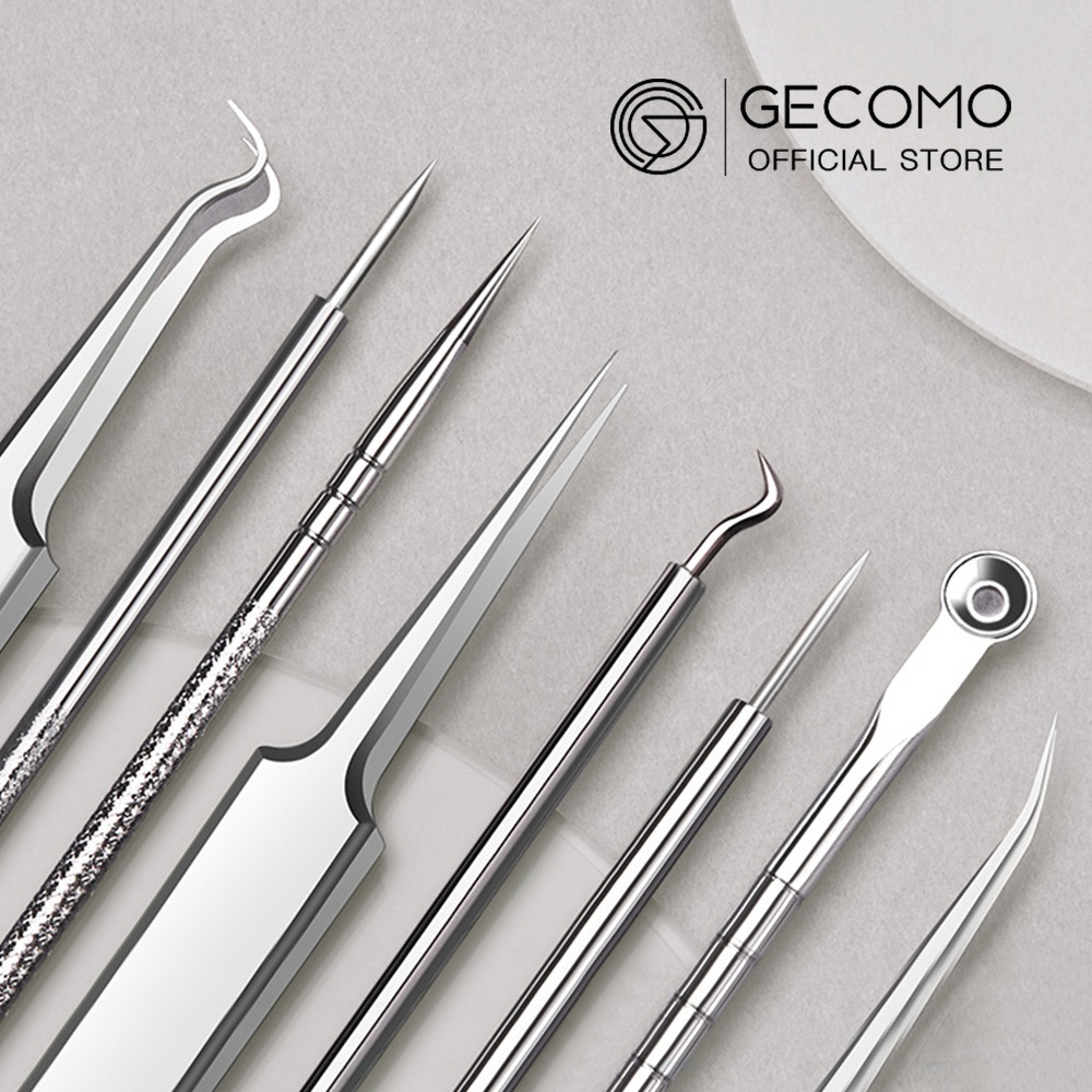 Gecomo Bộ Dụng Cụ Nặn Mụn Đầu Đen Bằng Thép Không Gỉ Độ Chính Xác Cao