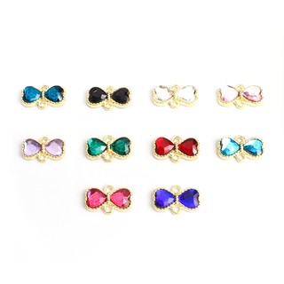 Set 10 Mặt Vòng cổ Hình Nơ Đính Đá Nhiều Màu Sắc Đính Đá Thủ Công Sáng Bóng Dành Cho Bạn Nữ Và Bé Gái diy