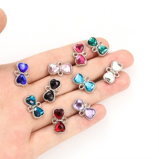 Set 10 Mặt Vòng cổ Hình Nơ Đính Đá Nhiều Màu Sắc Đính Đá Thủ Công Sáng Bóng Dành Cho Bạn Nữ Và Bé Gái diy