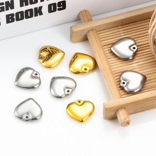 Mặt dây chuyền vàng được đánh bóng bằng thép không gỉ Phụ kiện thủ công Trang sức DIY Trái tim quyến rũ