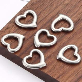 Mặt dây chuyền trái tim rỗng được đánh bóng bằng thép không gỉ cho vòng cổ DIY Phụ kiện trang sức