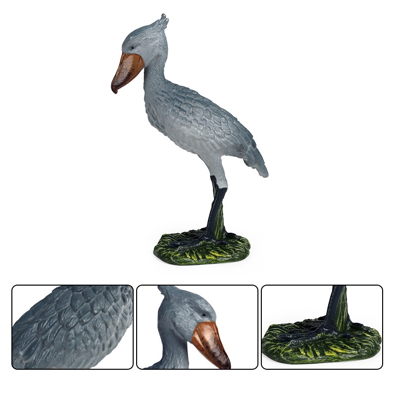 Trẻ em mô phỏng rắn động vật hoang dã mô hình đồ chơi tĩnh chim hói đại bàng Shoebill trang trí cảnh