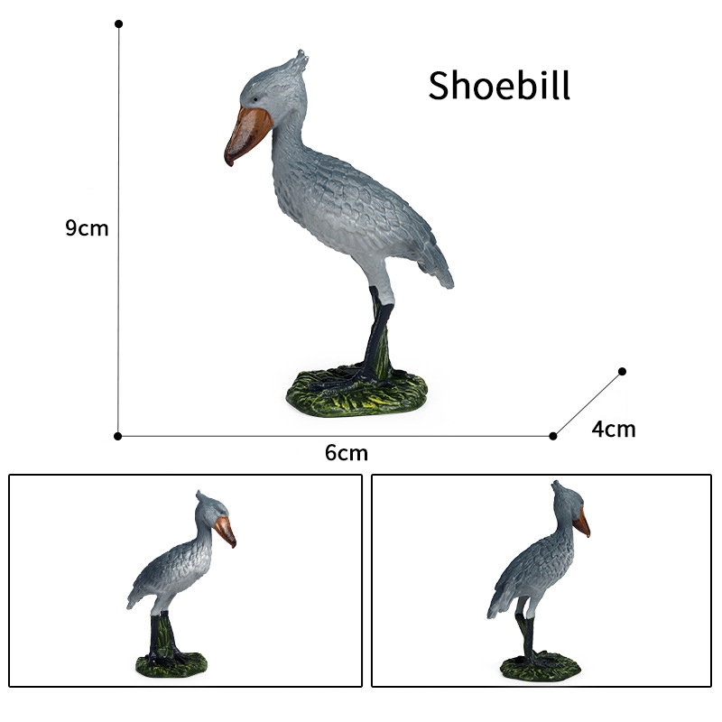 Trẻ em mô phỏng rắn động vật hoang dã mô hình đồ chơi tĩnh chim hói đại bàng Shoebill trang trí cảnh