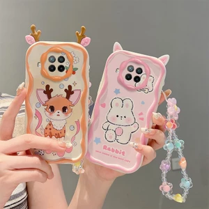 Ốp lưng Redmi Note 9 Pro 5G Vỏ Xiaomi Mi 10T Lite 5G Vỏ điện thoại silicon mềm viền kem dễ thương có mắt lập thể EDNY