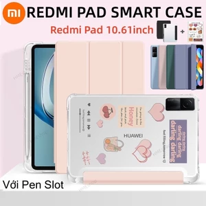 Bao Da Redmi Pad 10.61 với khe cắm bút Vỏ bảo vệ từ RedMi Pad 10.6 2022 Vỏ bọc với lưng minh bạch