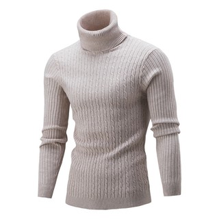 DICHUANGZHE Áo sweater Cổ Lọ Màu Trơn Ấm Áp Giày Thể Thao Nam Thời Trang Âu Mỹ Năng Động