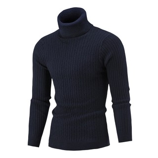 DICHUANGZHE Áo sweater Cổ Lọ Màu Trơn Ấm Áp Giày Thể Thao Nam Thời Trang Âu Mỹ Năng Động