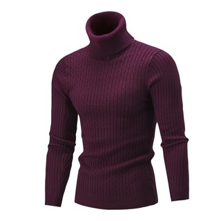 DICHUANGZHE Áo sweater Cổ Lọ Màu Trơn Ấm Áp Giày Thể Thao Nam Thời Trang Âu Mỹ Năng Động