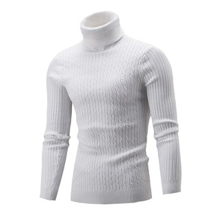 DICHUANGZHE Áo sweater Cổ Lọ Màu Trơn Ấm Áp Giày Thể Thao Nam Thời Trang Âu Mỹ Năng Động