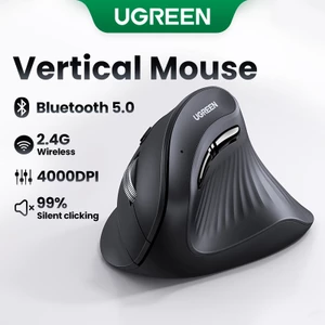 & UGREEN Chuột Dọc Ergonomic 4000DPI Chuột Nhấp Im Lặng Không Dây Cho Laptop PC Windows Mac OS Android Chuột Chống Trơn Trượt