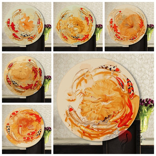 MOZI✨Với khung bên trong Hình ảnh chín con cá 30*30cm tranh tô màu theo số tranh sơn dầu số tranh số hóa Sơn kỹ thuật số hoá tranh tô màu theo số Tranh Sơn Dầu Tự Làm Thủ Công Hình Chín Con Cá Phong Cách Trung Hoa