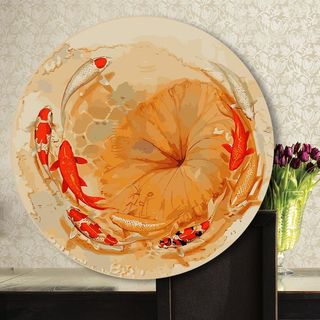 MOZI✨Với khung bên trong Hình ảnh chín con cá 30*30cm tranh tô màu theo số tranh sơn dầu số tranh số hóa Sơn kỹ thuật số hoá tranh tô màu theo số Tranh Sơn Dầu Tự Làm Thủ Công Hình Chín Con Cá Phong Cách Trung Hoa