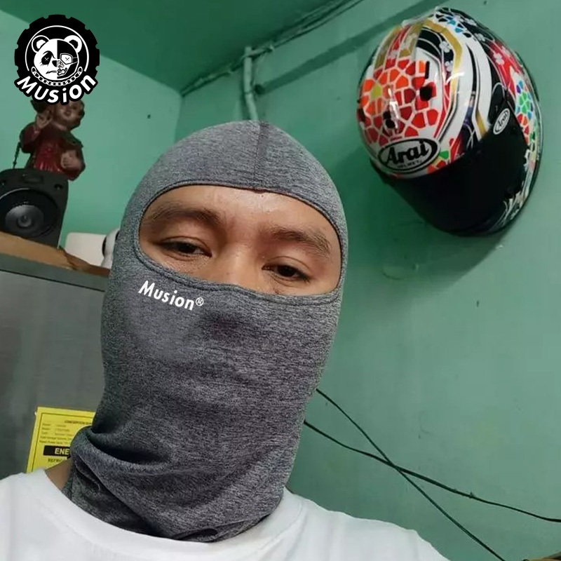 Musion Mặt nạ cho xe máy Kính thoáng khí đa năng Lỗ băng lụa chống nắng Mũ xe máy Balaclava Mũ