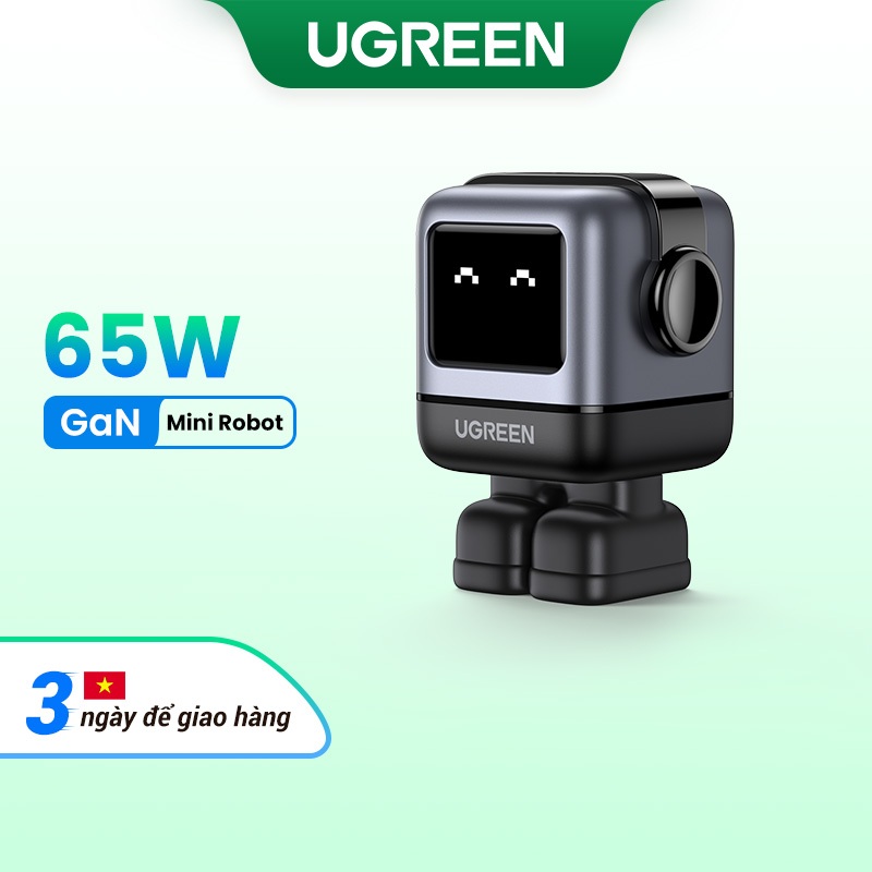 Ugreen RoboGaN 65W 30W USB C USB A Bộ sạc Robot Mini Nexode 3 cổng GaN ...