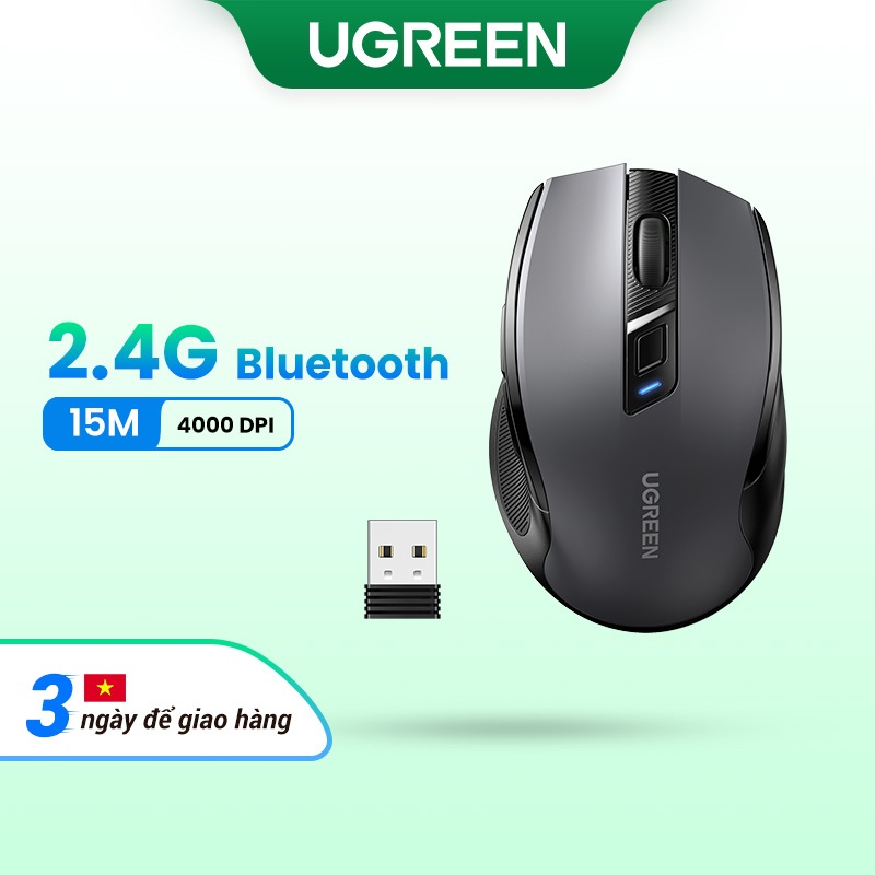 Chuột không dây UGREEN 6 nút bấm 5 cấp độ DPI 4000DPI 2.4G thích hợp ...