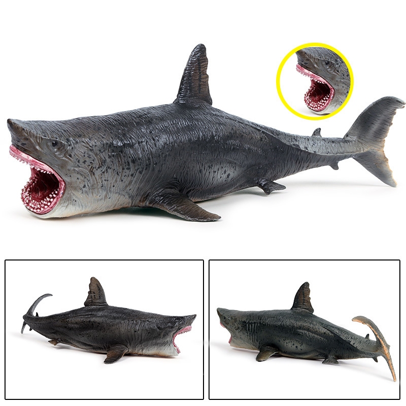 Mô phỏng động vật biển cá mập mô hình Megalodon cá mập trắng đồ chơi trẻ em trang trí
