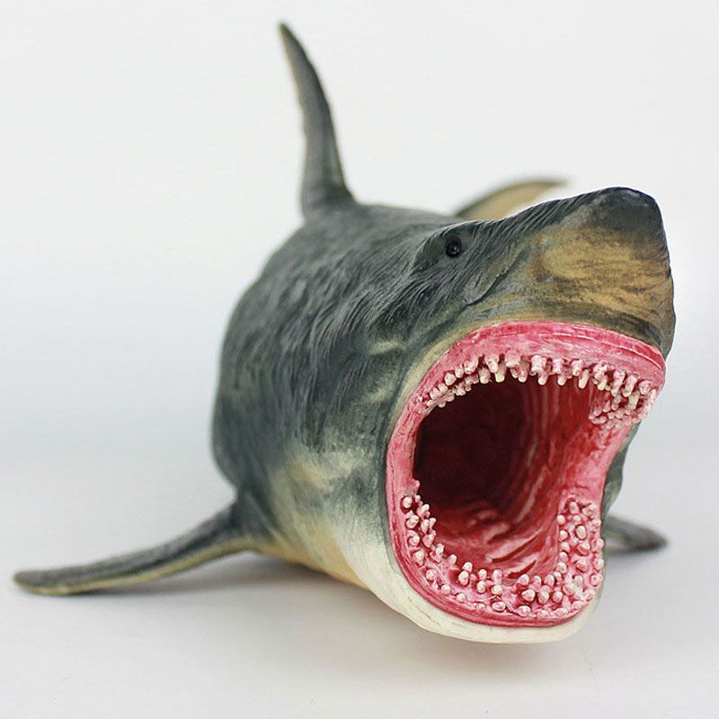 Mô phỏng động vật biển cá mập mô hình Megalodon cá mập trắng đồ chơi trẻ em trang trí