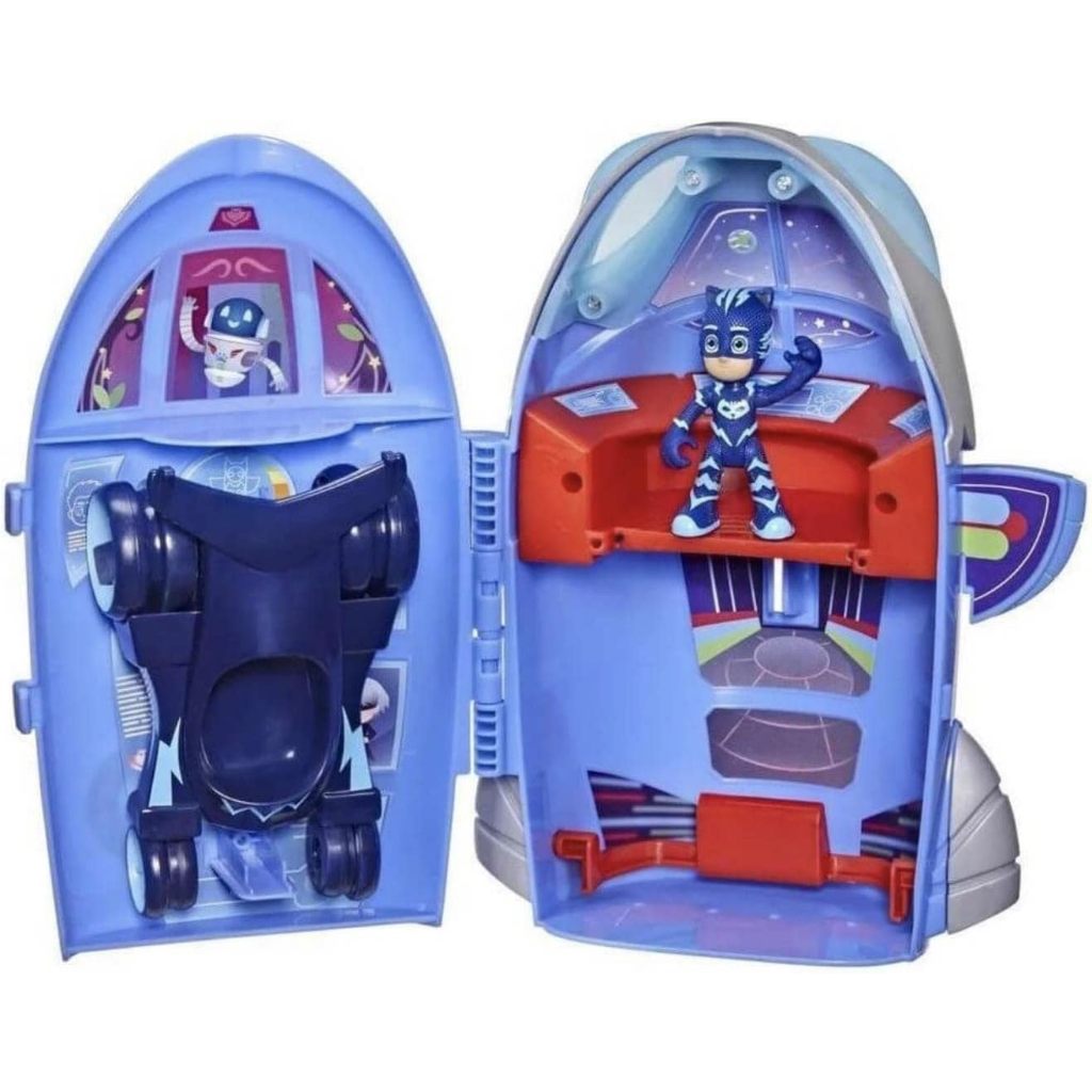 PJ Masks 2-in-1 HQ Playset, Headquarters and Rocket Preschool Toy Includes Catboy Action Figure and Cat-Car Vehicle Pj masks Đồ Chơi Mô Hình Nhân Vật catboy 2 Trong 1 hq