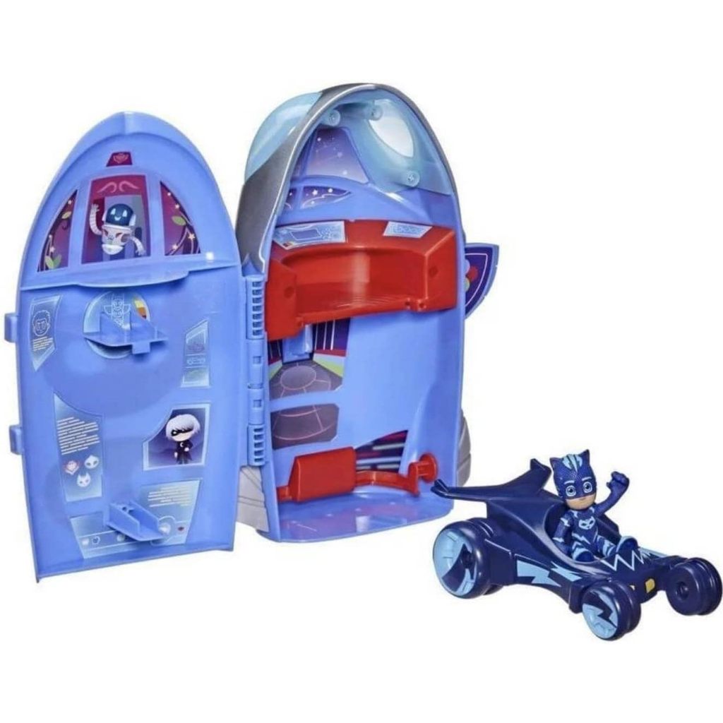 PJ Masks 2-in-1 HQ Playset, Headquarters and Rocket Preschool Toy Includes Catboy Action Figure and Cat-Car Vehicle Pj masks Đồ Chơi Mô Hình Nhân Vật catboy 2 Trong 1 hq