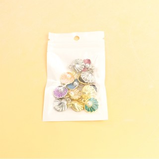 Set 10 Mặt Vòng cổ / Vòng Tay / Vòng cổ Hình Vỏ Sò Đính Ngọc Trai Giả Nhiều Màu diy