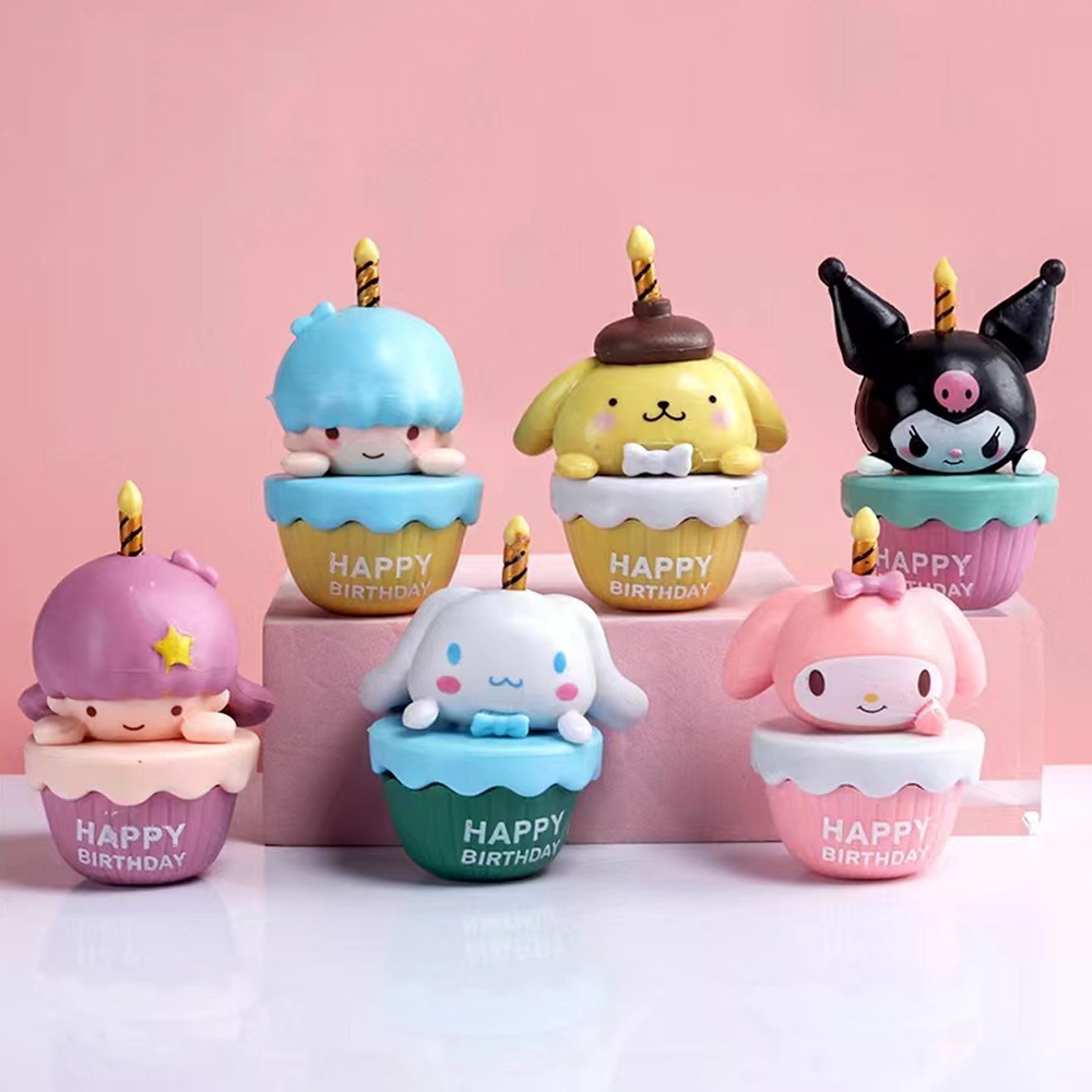 Sanrio Set 6 Mô Hình Mô Phỏng Nhân Vật Phim My Melody Kuromi