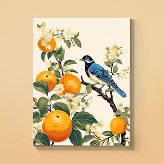 MOZI✨chim cam 40*50cm tranh tô màu theo số tranh sơn dầu số hoá tranh số hóa Sơn kỹ thuật số tranh số hoá anime Tranh Sơn Dầu Kỹ Thuật Số Tự Làm Hình Chú Chim Màu Sắc Độc Đáo