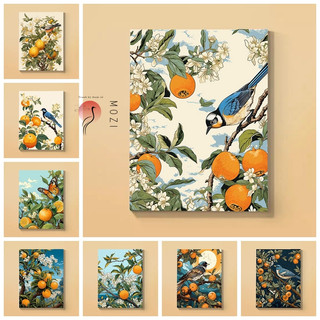 MOZI✨chim cam 40*50cm tranh tô màu theo số tranh sơn dầu số hoá tranh số hóa Sơn kỹ thuật số tranh số hoá anime Tranh Sơn Dầu Kỹ Thuật Số Tự Làm Hình Chú Chim Màu Sắc Độc Đáo