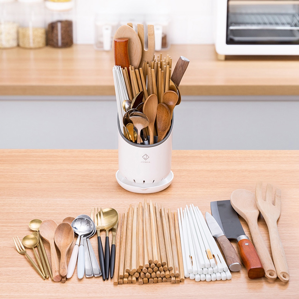 Giá Để Dụng Cụ Nhà Bếp Đa Năng - Hộp Đựng Thìa Dĩa Chống Rỉ Multi-Functional Kitchen Utensils Organizer with Anti-Rust Cutlery Storage Bin - Easy to Clean, Space-Saving Design for Spatula, Knife, Fork & Spoon